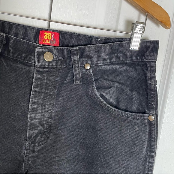 Wrangler Cowboy Cut Slim Jeans 36MWZBK Men's 32x30* Black (Actual 30x24) Short - Picture 4 of 15
